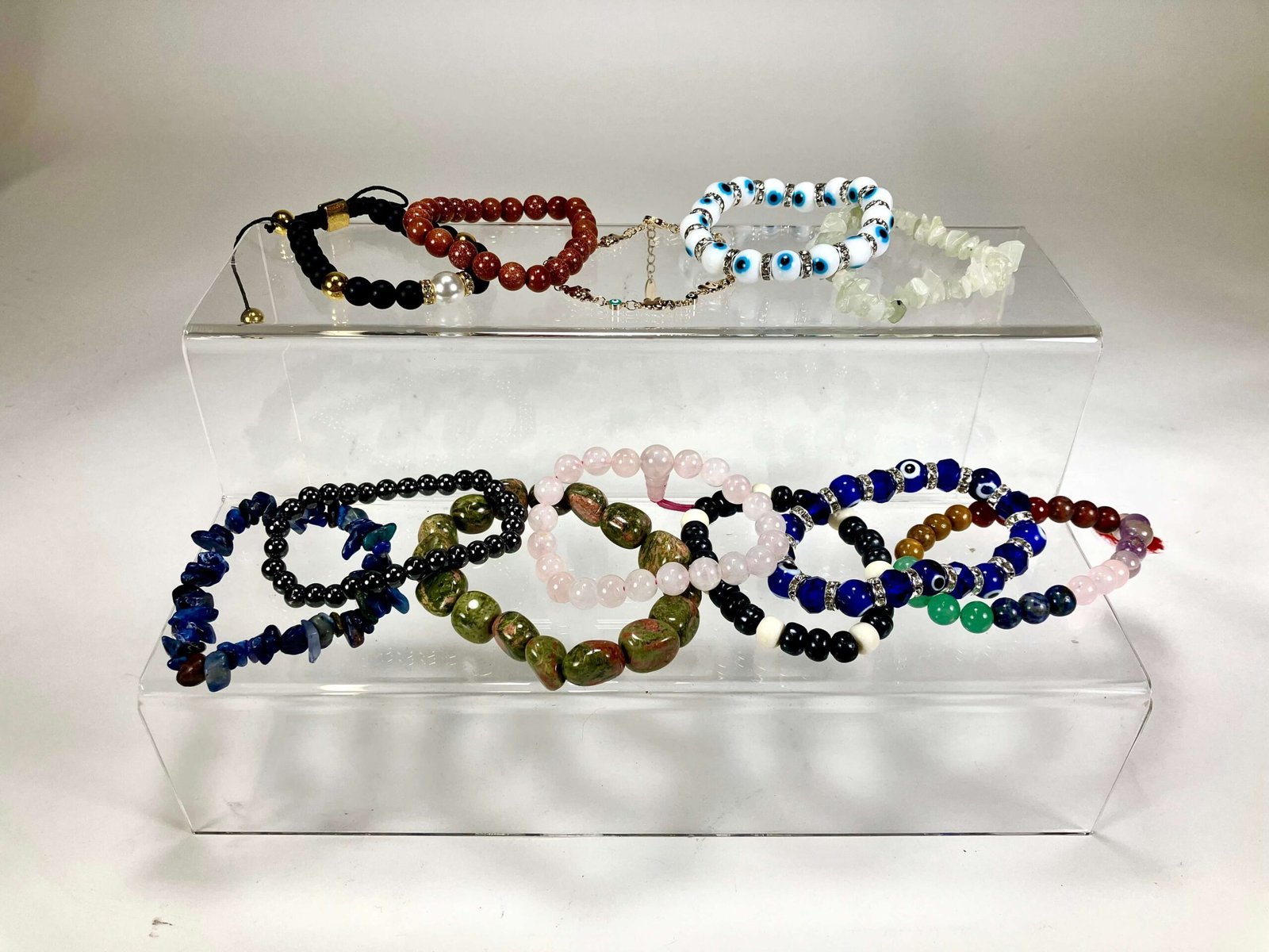 GEMSTONE &amp; POWER BEAD BRACELET