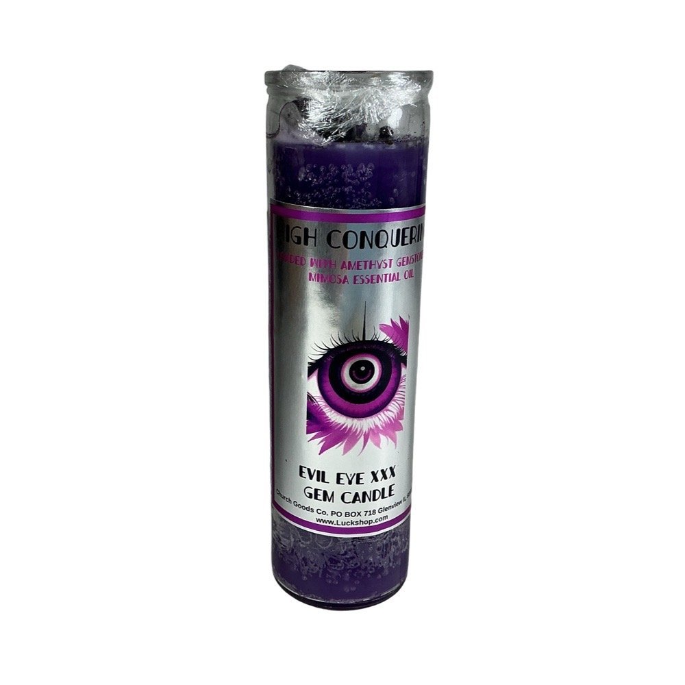 7 Day High Conquering Evil Eye XXX "Gemstone" Candle (Amethyst)