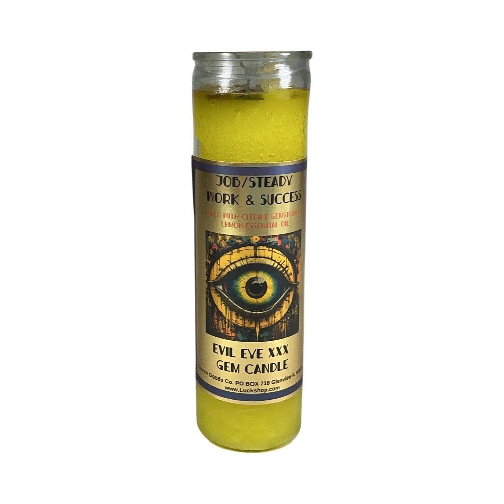 7 Day Job/Steady Work & Success  Evil Eye XXX "Gemstone" Candle (Citrine)
