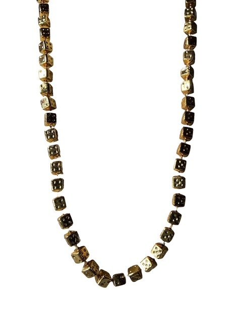 Power Bead Necklace (Gold/Green/Purple)